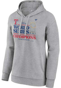 Texas Rangers Womens Grey 2023 WS Champions Locker Room Hooded Sweatshirt