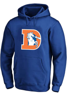 Denver Broncos Mens Blue Retro Logo Big and Tall Hooded Sweatshirt