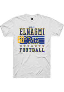 Akram Elnagmi Pitt Panthers White Football NIL Striped Short Sleeve Player T Shirt