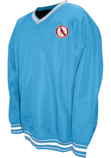St Louis Cardinals Mens Light Blue Nylon Pullover Big and Tall Light Weight Jacket
