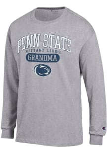 Champion Penn State Nittany Lions Grey Pill Box Grandma Jersey Long Sleeve T Shirt