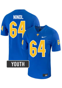 Josh Nindl Pitt Panthers Youth Blue  NIL Name And Number Football Jersey