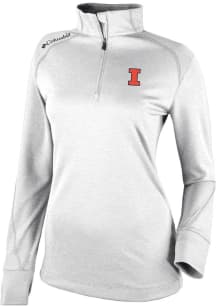 Columbia Illinois Fighting Illini Womens White Heat Seal Omni Wick Shotgun 2.0 Qtr Zip