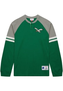 Philadelphia Eagles Mens Kelly Green Retro Distressed Big and Tall Long Sleeve T-Shirt