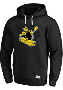 Pittsburgh Steelers Mens Black Chenille Patch Big and Tall Hooded Sweatshirt