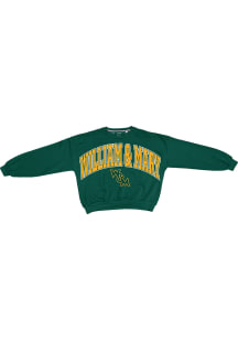Pressbox William & Mary Tribe Womens Green Sweeper Crew Sweatshirt