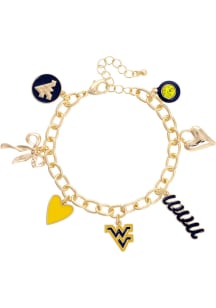 West Virginia Mountaineers Enamel Icons Charm Womens Bracelet