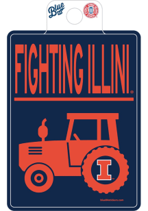 Illinois Fighting Illini Tractor Time Stickers - Orange