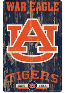 Auburn Tigers 11x17 Established Wood Sign - Navy Blue