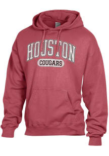 ComfortWash Houston Cougars Mens Red Arch Pill Garment Dyed Long Sleeve Hoodie