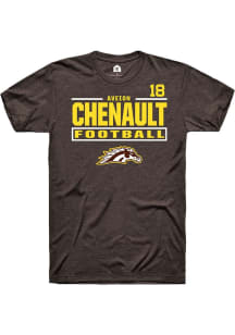 Aveion Chenault Western Michigan Broncos Brown Football NIL Stacked Box Short Sleeve Player T Shir..