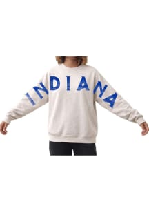 Indiana Womens Oatmeal sleeve to sleeve workmark Crew Sweatshirt
