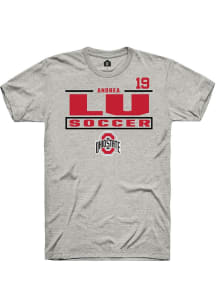 Andrea Lu Ohio State Buckeyes Ash NIL Stacked Box Short Sleeve Player T Shirt