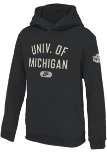 Nike Michigan Wolverines Youth Black Team Wordmark Long Sleeve Hoodie