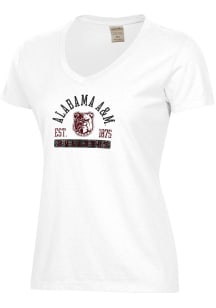 ComfortWash Alabama A&M Bulldogs Womens White Garment Dyed Short Sleeve T-Shirt
