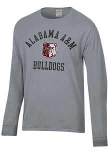 ComfortWash Alabama A&M Bulldogs Charcoal Garment Dyed Arched Long Sleeve T Shirt