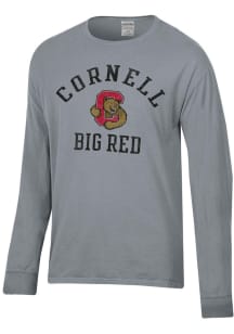 ComfortWash Cornell Big Red Charcoal Garment Dyed Long Sleeve T Shirt