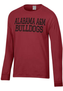ComfortWash Alabama A&M Bulldogs Red Garment Dyed Long Sleeve T Shirt