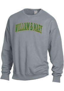 ComfortWash William & Mary Tribe Mens Charcoal Garment Dyed Long Sleeve Crew Sweatshirt