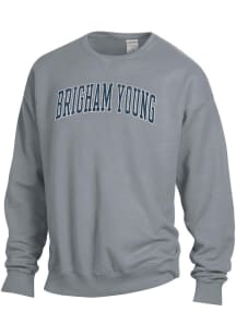 ComfortWash BYU Cougars Mens Charcoal Garment Dyed Long Sleeve Crew Sweatshirt
