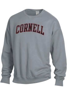 ComfortWash Cornell Big Red Mens Charcoal Garment Dyed Long Sleeve Crew Sweatshirt