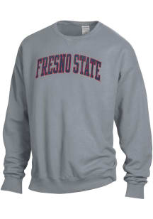 ComfortWash Fresno State Bulldogs Mens Charcoal Garment Dyed Long Sleeve Crew Sweatshirt