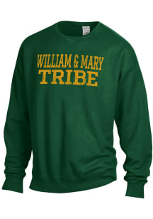 ComfortWash William & Mary Tribe Mens Green Garment Dyed Long Sleeve Crew Sweatshirt