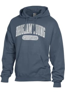 ComfortWash BYU Cougars Mens Grey Garment Dyed Long Sleeve Hoodie