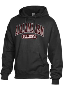 ComfortWash Alabama A&M Bulldogs Mens Black Garment Dyed Long Sleeve Hoodie