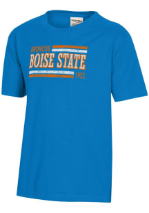 ComfortWash Boise State Broncos Youth Blue Faded Garment Dyed Short Sleeve T-Shirt