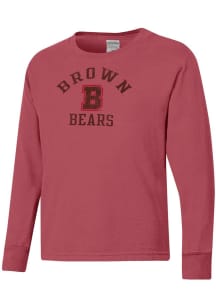 ComfortWash Brown Bears Youth Crimson Garment Dyed Long Sleeve T-Shirt