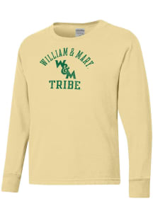 ComfortWash William & Mary Tribe Youth Yellow Garment Dyed Long Sleeve T-Shirt
