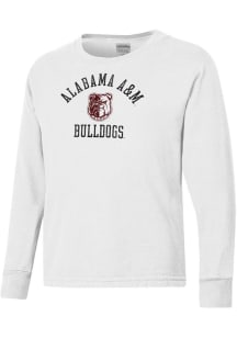 ComfortWash Alabama A&M Bulldogs Youth White Garment Dyed Long Sleeve T-Shirt