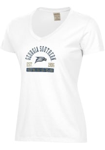 ComfortWash Georgia Southern Eagles Womens White Garment Dyed Short Sleeve T-Shirt