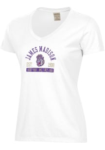ComfortWash James Madison Dukes Womens White Garment Dyed Short Sleeve T-Shirt
