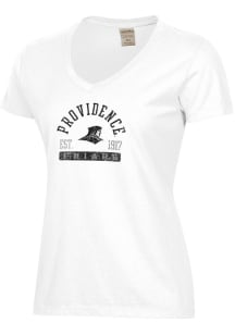 ComfortWash Providence Friars Womens White Garment Dyed Short Sleeve T-Shirt