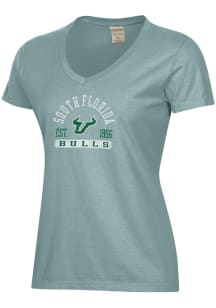ComfortWash South Florida Bulls Womens Green Garment Dyed Short Sleeve T-Shirt