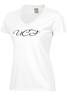 ComfortWash UCF Knights Womens White Garment Dyed Script Short Sleeve T-Shirt