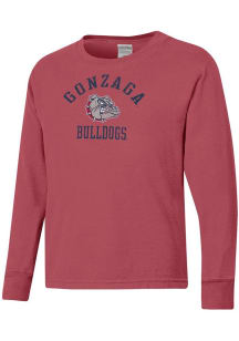 ComfortWash Gonzaga Bulldogs Youth Crimson Garment Dyed Long Sleeve T-Shirt