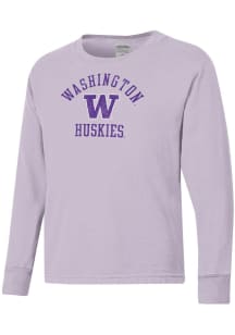 ComfortWash Washington Huskies Youth Lavender Garment Dyed Long Sleeve T-Shirt