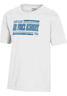 ComfortWash Air Force Falcons Youth White Garment Dyed Short Sleeve T-Shirt