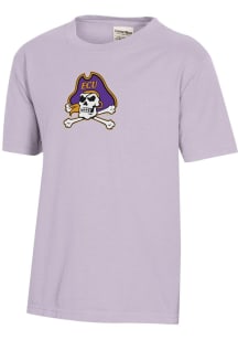 ComfortWash East Carolina Pirates Youth Lavender Garment Dyed Short Sleeve T-Shirt