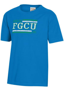 ComfortWash Florida Gulf Coast Eagles Youth Blue Faded Garment Dyed Short Sleeve T-Shirt