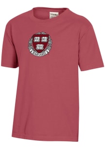 ComfortWash Harvard Crimson Youth Crimson Garment Dyed Short Sleeve T-Shirt
