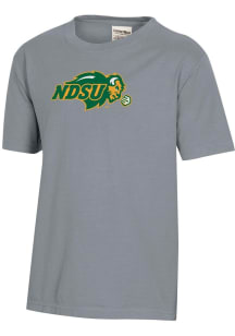 ComfortWash North Dakota State Bison Youth Charcoal Garment Dyed Short Sleeve T-Shirt