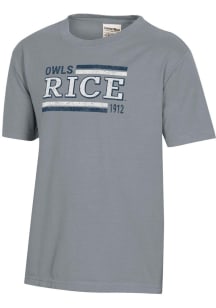 ComfortWash Rice Owls Youth Charcoal Garment Dyed Short Sleeve T-Shirt
