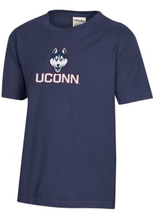 ComfortWash UConn Huskies Youth Navy Blue Garment Dyed Short Sleeve T-Shirt