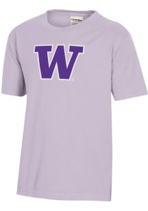 ComfortWash Washington Huskies Youth Lavender Garment Dyed Short Sleeve T-Shirt