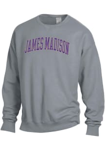 ComfortWash James Madison Dukes Mens Charcoal Garment Dyed Long Sleeve Crew Sweatshirt