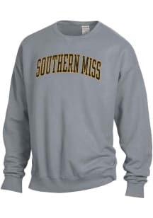 ComfortWash Southern Mississippi Golden Eagles Mens Charcoal Garment Dyed Long Sleeve Crew Sweatsh..